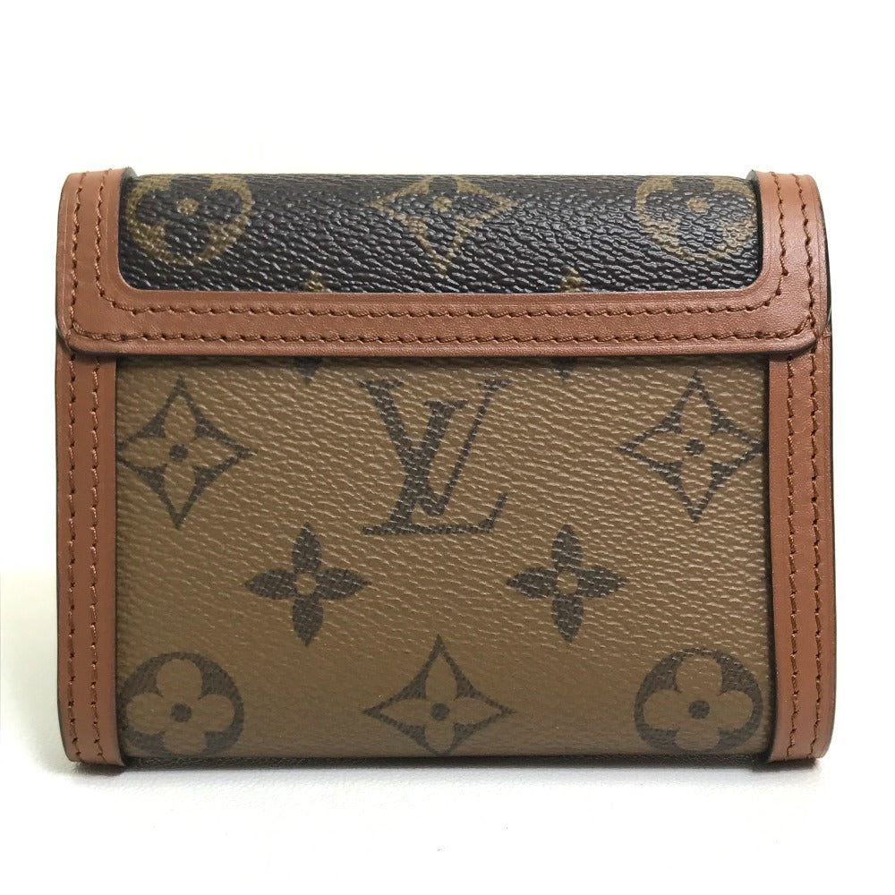 Louis Vuitton Trifold M68725 reverse Portefeuille Monogram Canvas Brown Wallet Case