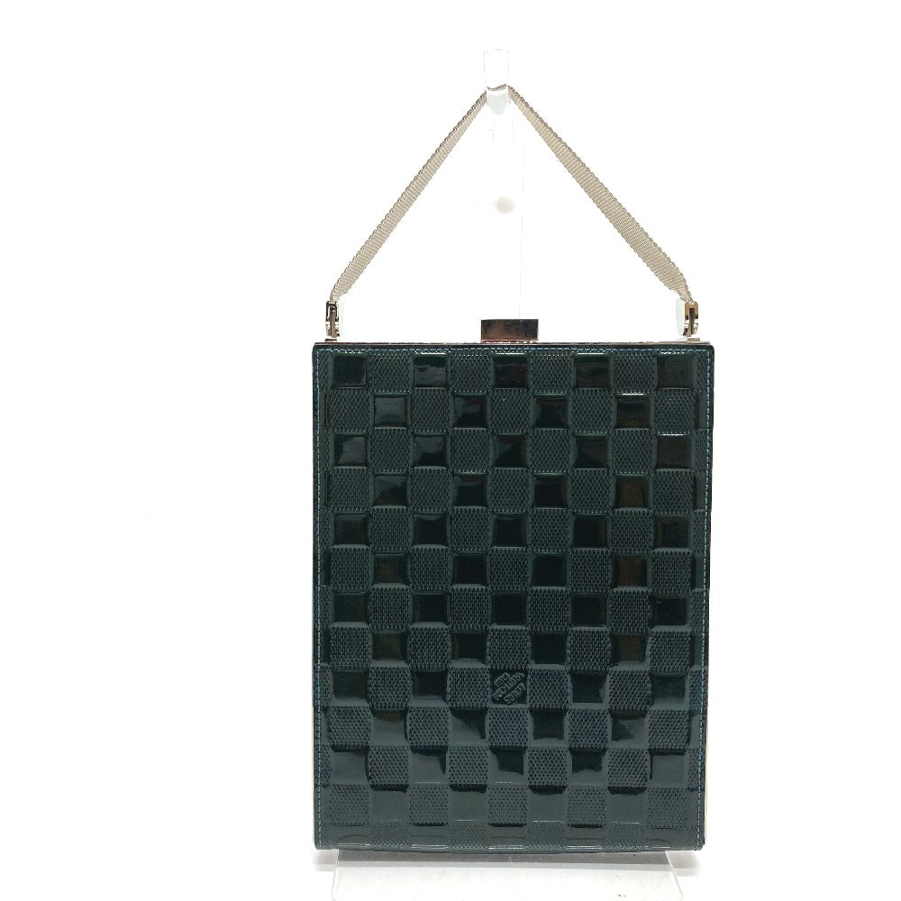Louis Vuitton M92105 Damier Vernis Dark Damier Leather Patent Green Handbag