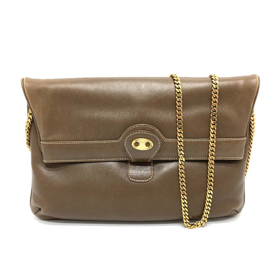 Shoulder Bag Logometal Women Leather Brown