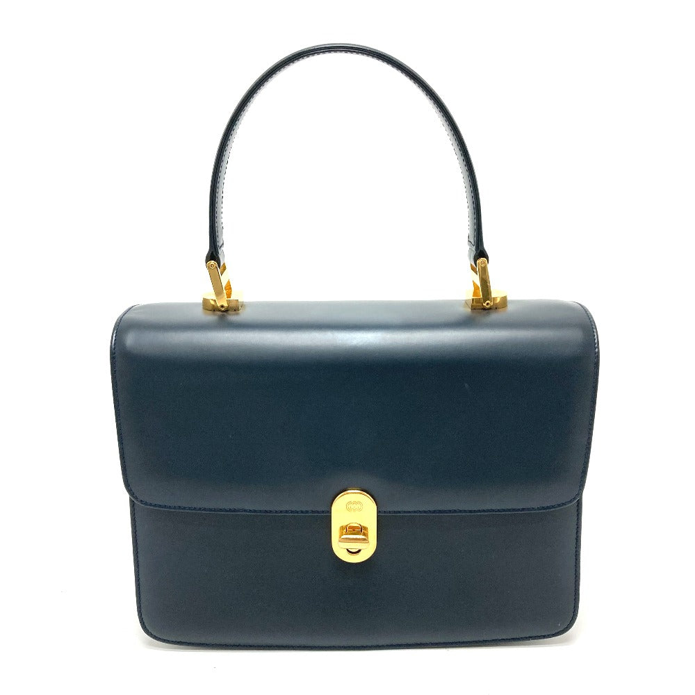 Gucci 000.109. turn lock sideline Leather Navy Handbag