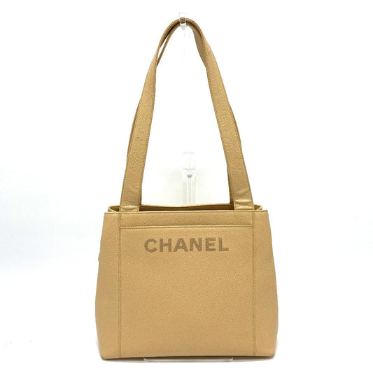 Chanel Caviar skin logo Beige Tote Bag