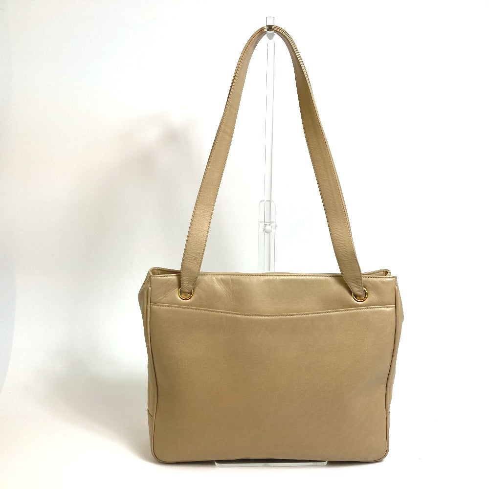 Chanel lambskin CC COCO Mark logo Studs Beige Shoulder Bag
