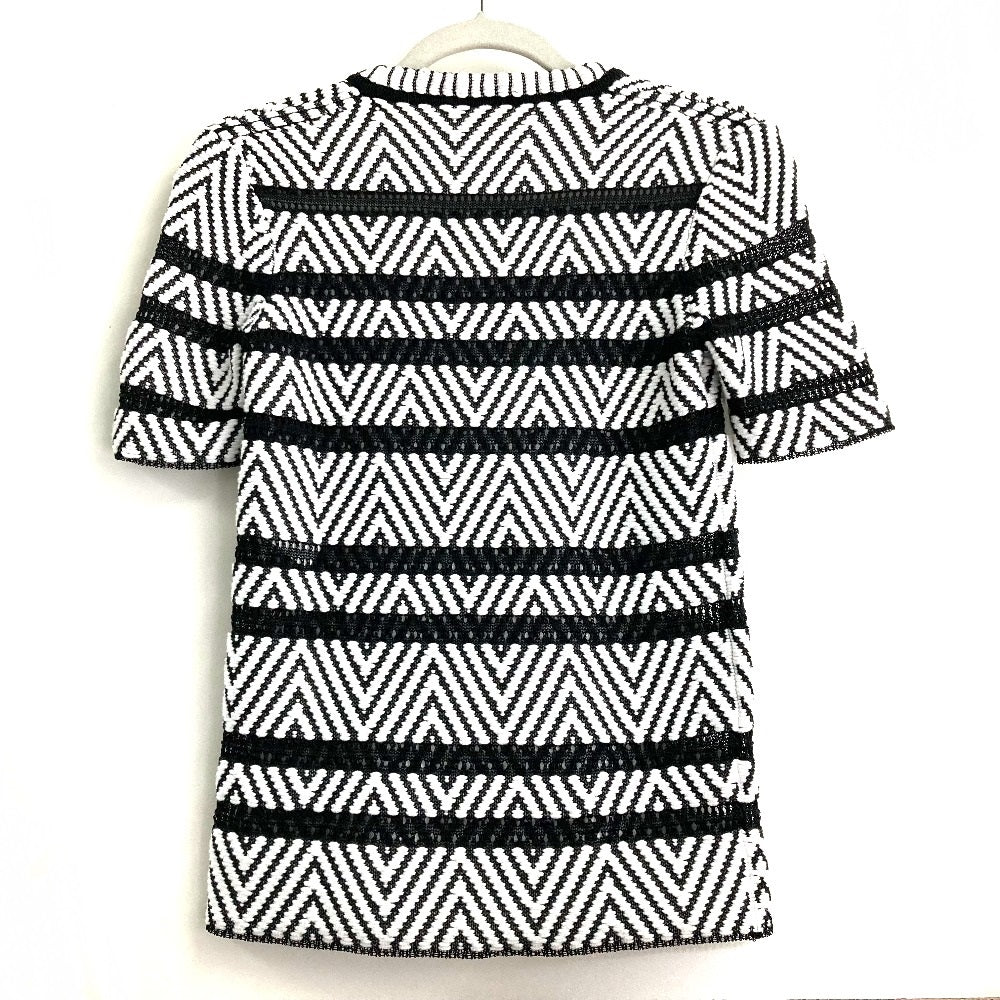 Louis Vuitton knit 1A3XJH x Chevron stitch Nylon Cotton Black White Handbag