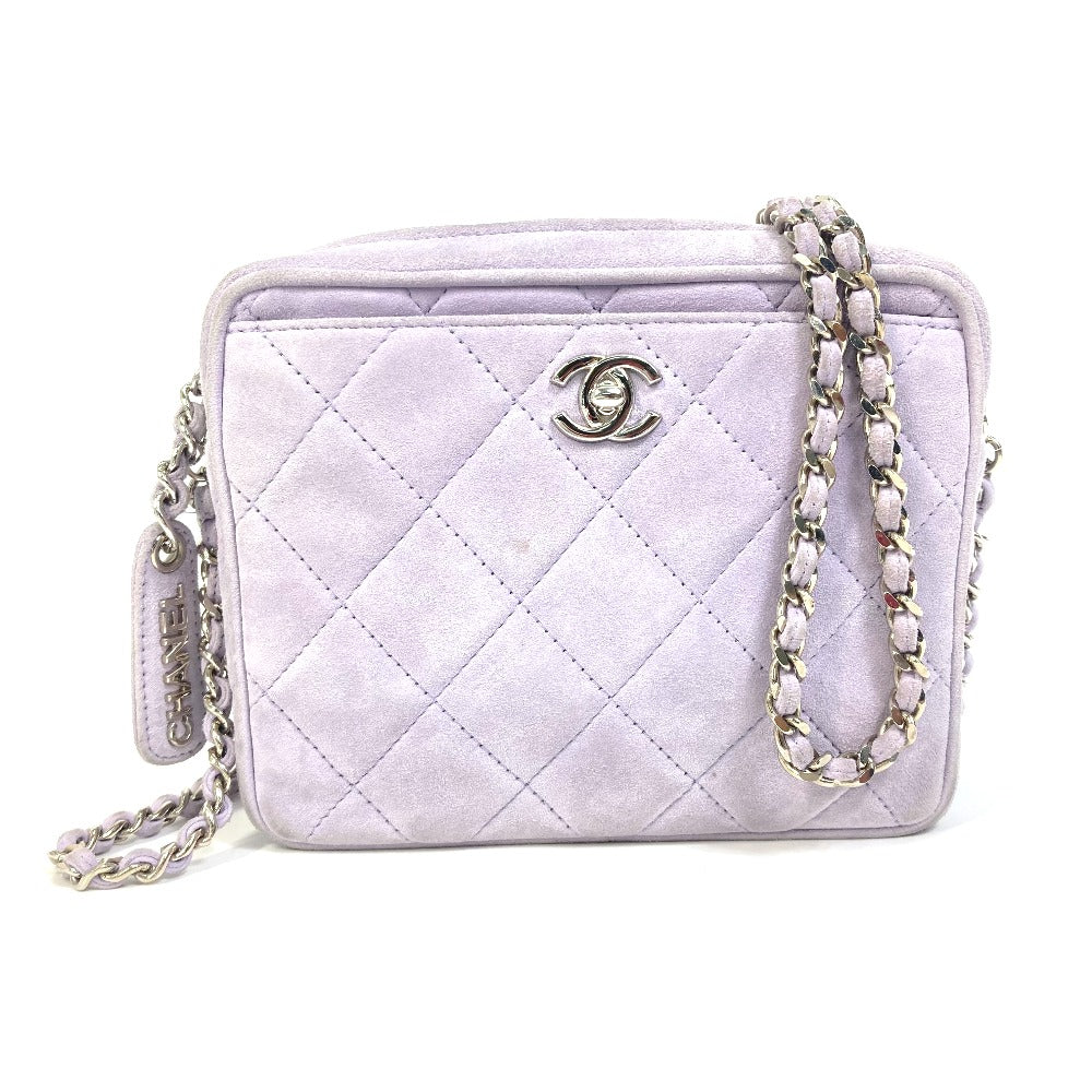 Chanel suede purple CC COCO Mark matrasse Crossbody Bag