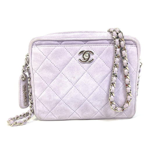 Chanel suede purple CC COCO Mark matrasse Crossbody Bag