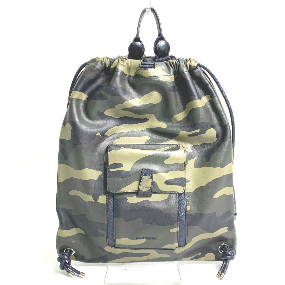 Dior Backpack Camouflage Camouflage Backpack Mens Handbag Leather Green