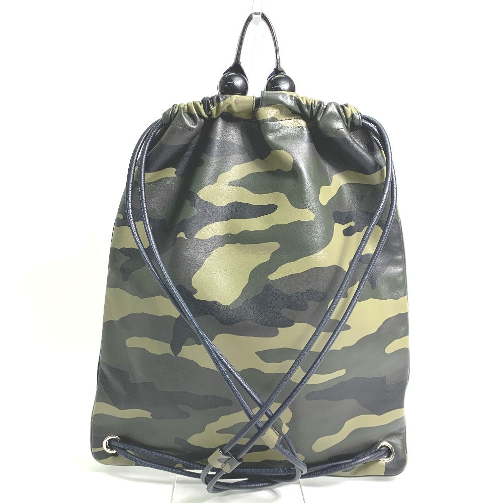 Dior Backpack Camouflage Camouflage Backpack Mens Handbag Leather Green