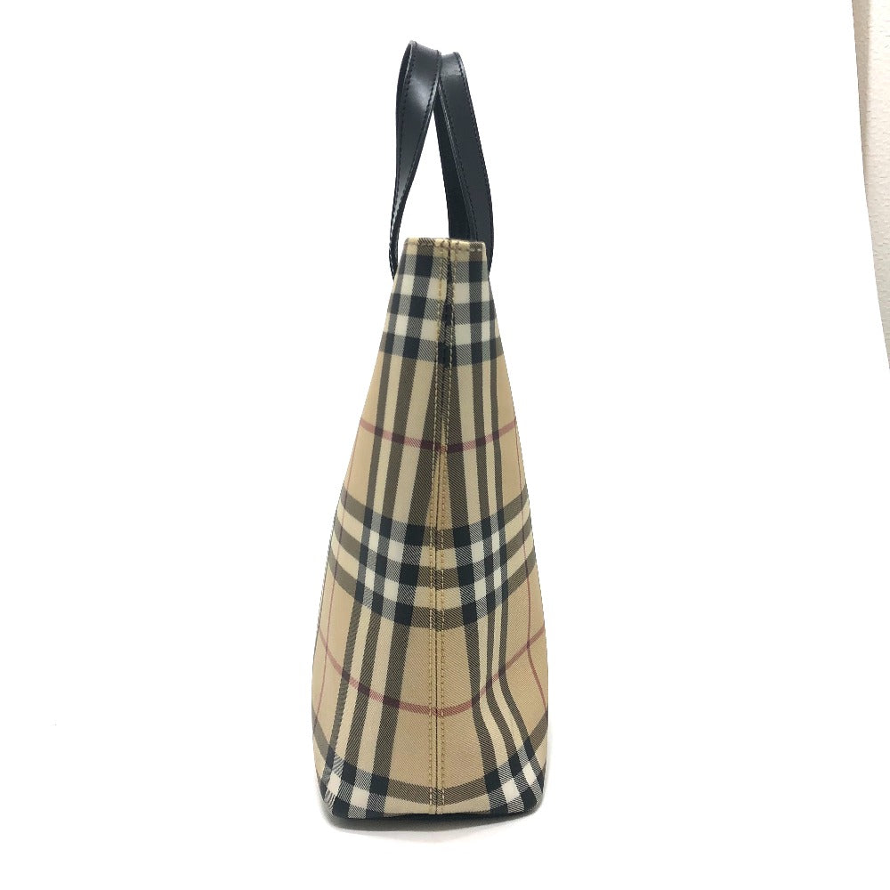 Burberry Tote Bag Pvc Check Leather Beige