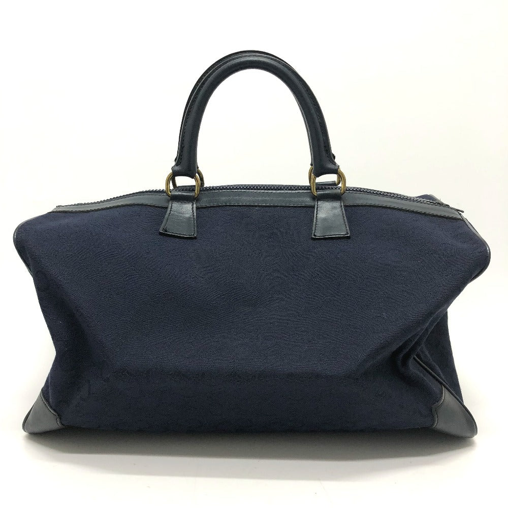 Boston Duffel Bag Navy C Macadam Carriage Leather Canvas Travel Bag