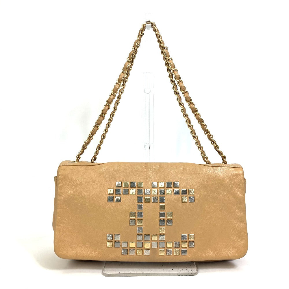 Chanel lambskin CC COCO Mark WChain Flap Beige Shoulder Bag