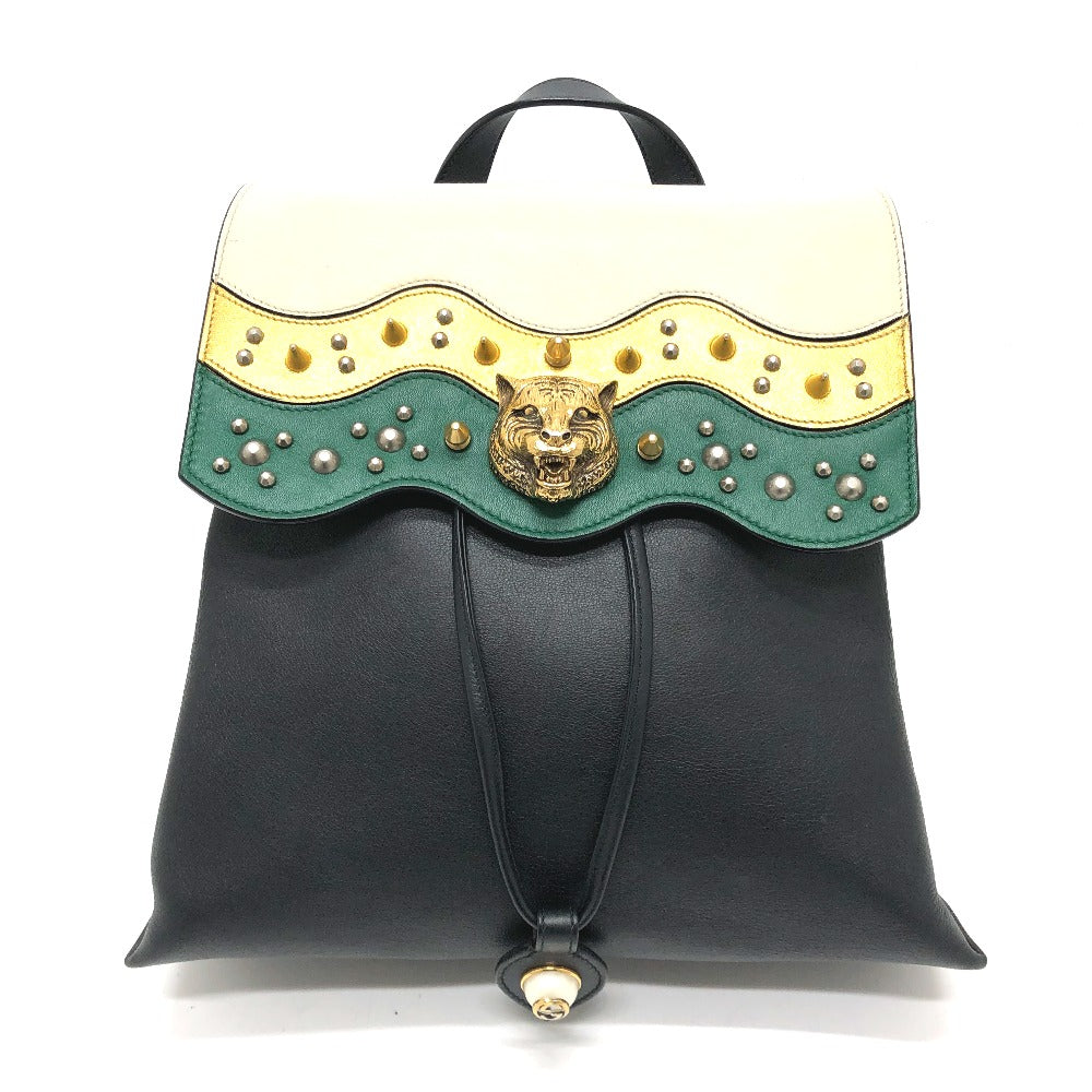 Gucci Backpack Studs Animalie Leather Black