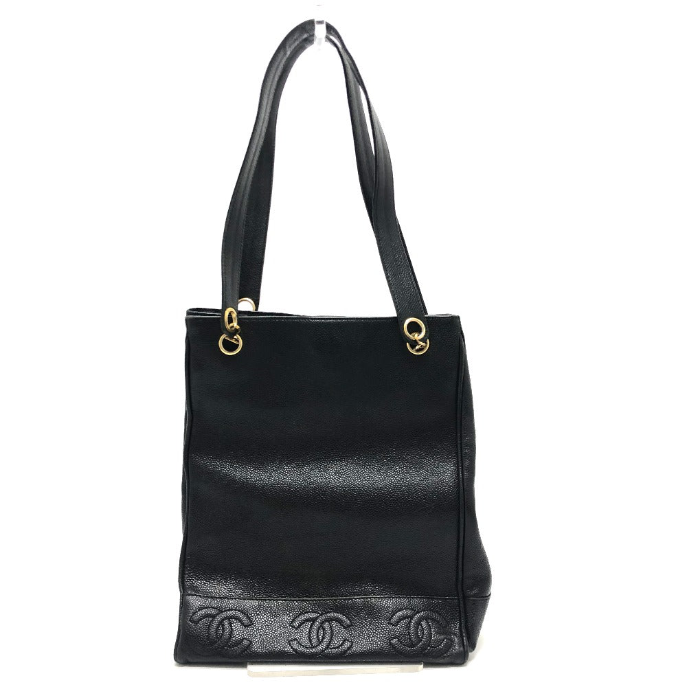 Chanel Caviar skin Trip Luco co Square Black Tote Bag