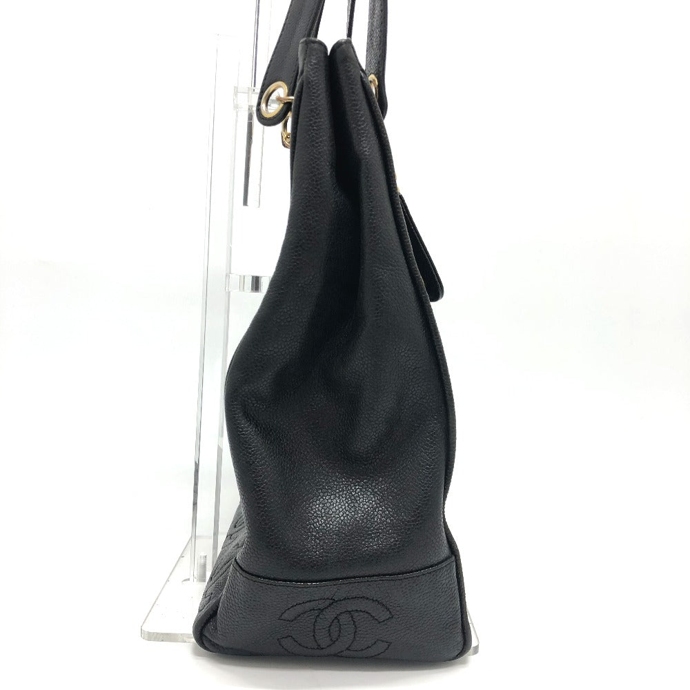 Chanel Caviar skin Trip Luco co Square Black Tote Bag