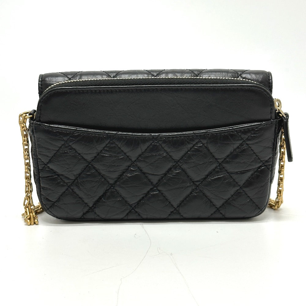 Chanel Calfskin 2.55 Mademoiselle Matrasse Black Wallet Case