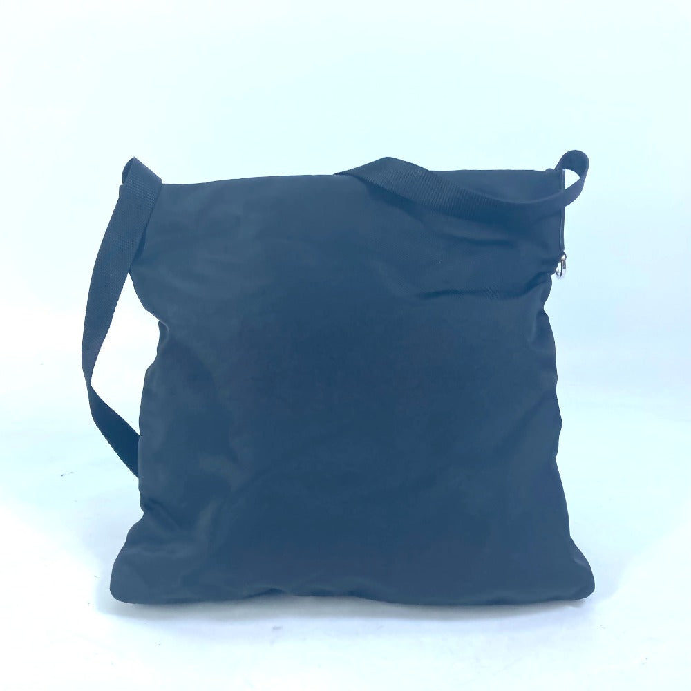 Shoulder Bag With Triangle Plate Mens Nylon Black