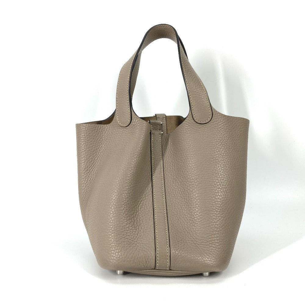 Hermes Handbag Taurillon Clemence Type Bag Picotin Lock Pm Gray Travel Bag