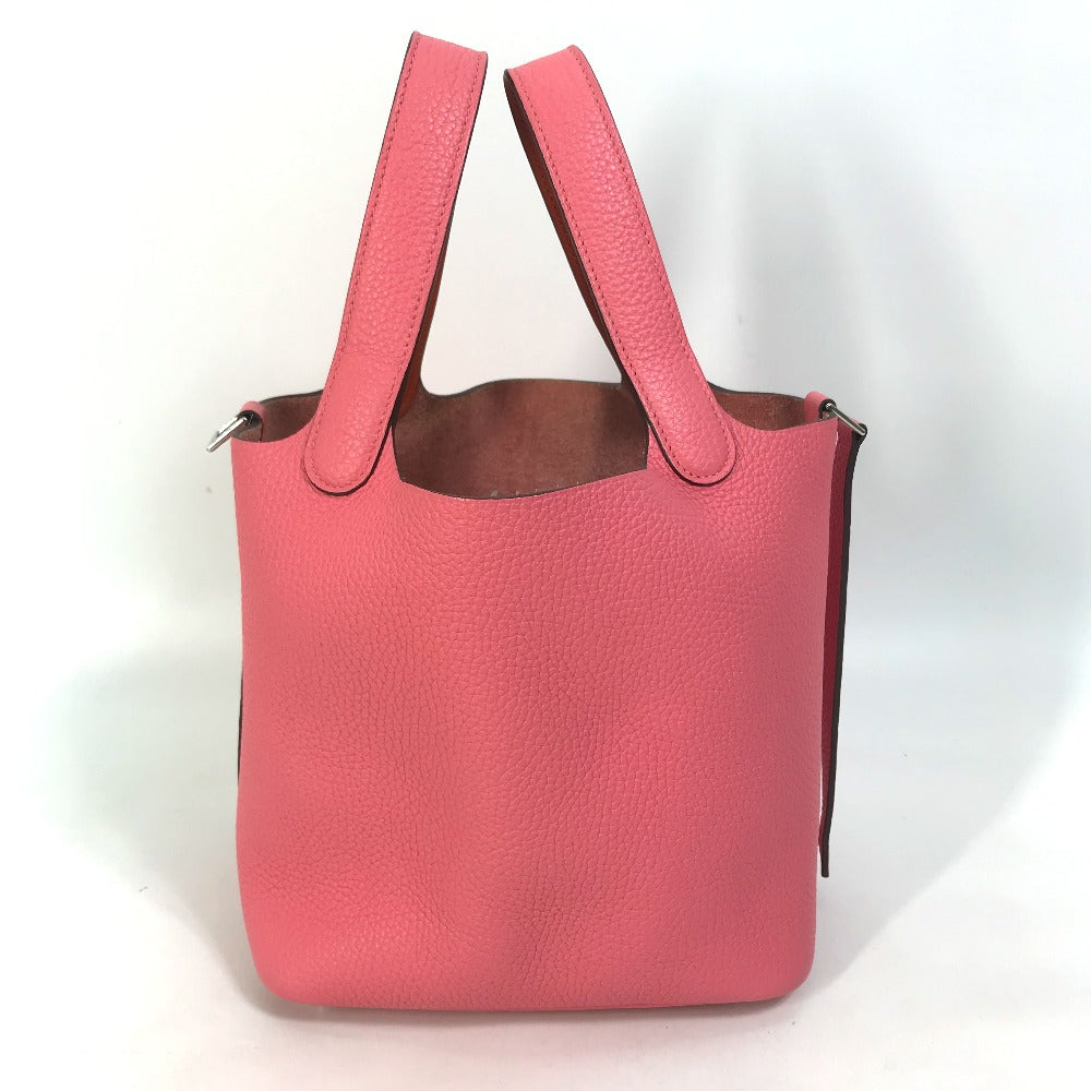 Taurillon Clemence Pico Lock Ekra Pm Women Pink Tan Travel Bag