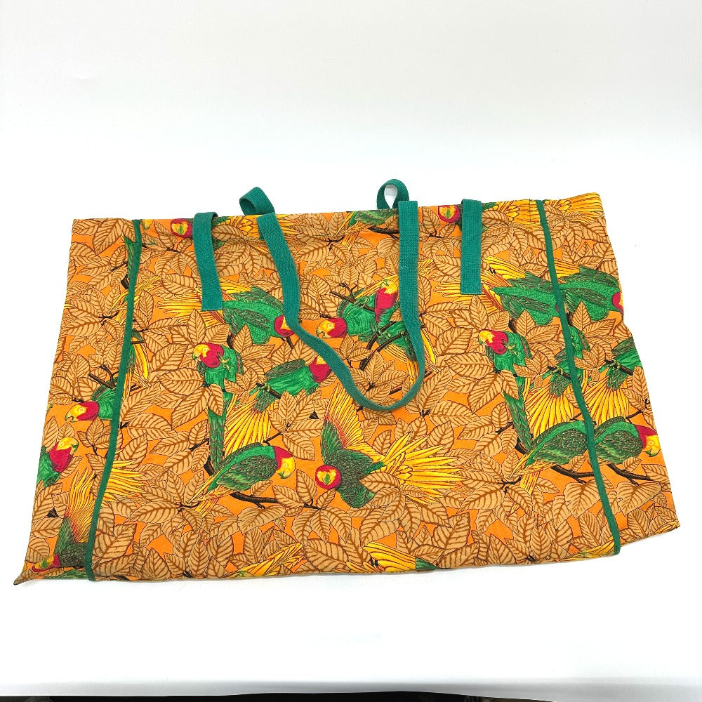 Tote Bag Orange Parakeet Bird Pattern Women Canvas
