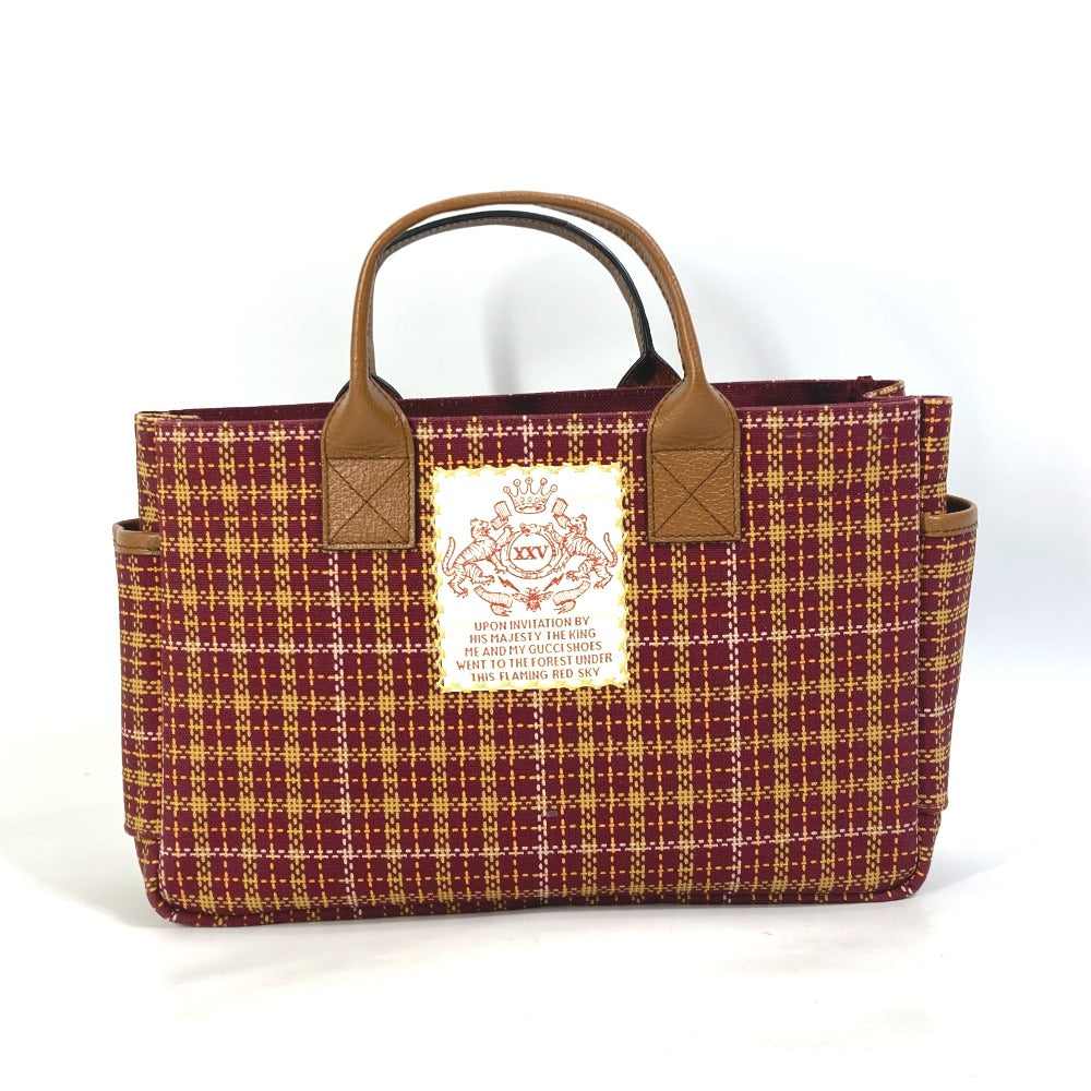 Gucci Bordeaux check Chilled license Leather Canvas Brown Handbag