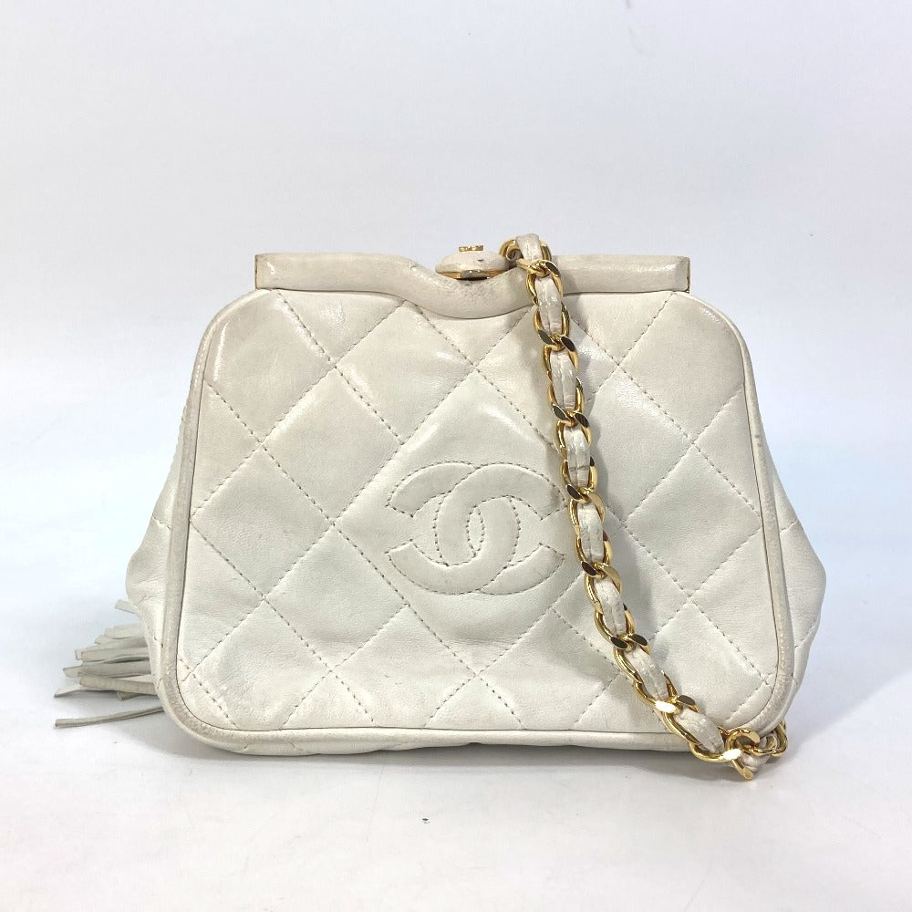 Chanel Waist lambskin COCO Mark CC Matrasse White Handbag