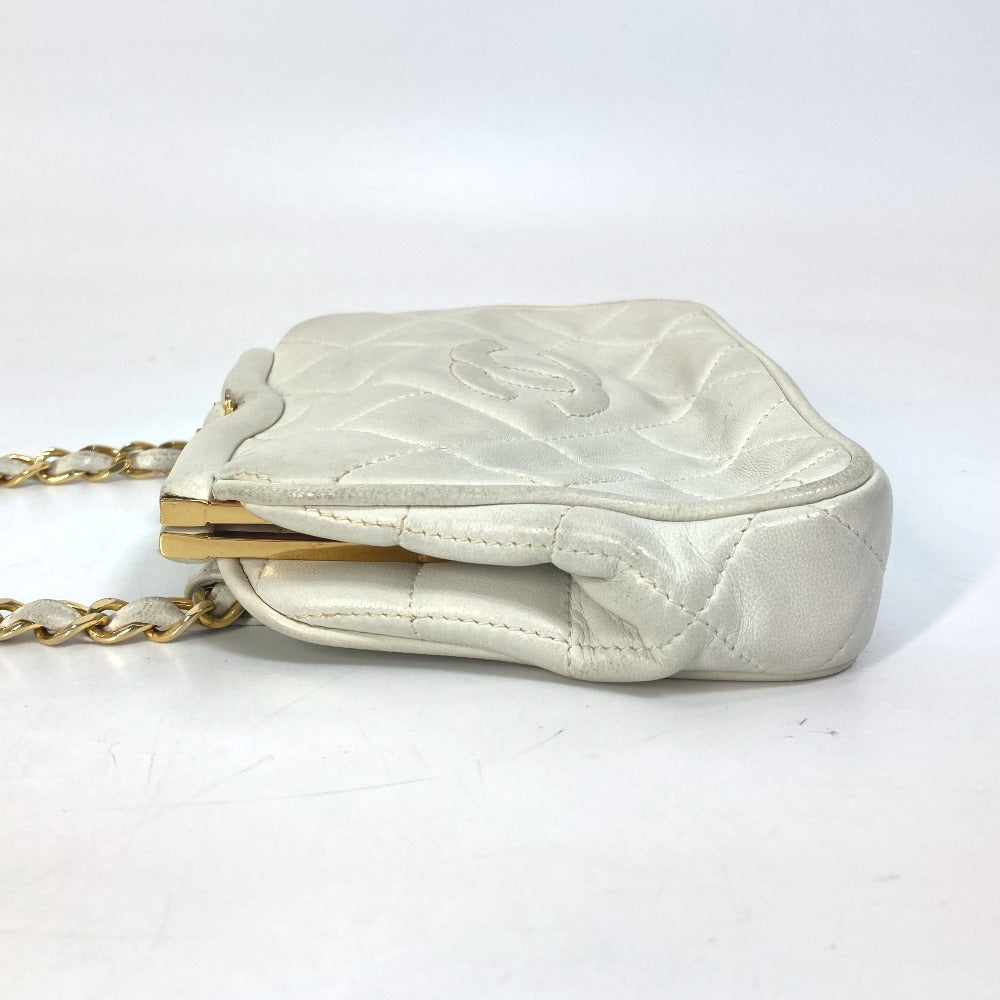 Chanel Waist lambskin COCO Mark CC Matrasse White Handbag