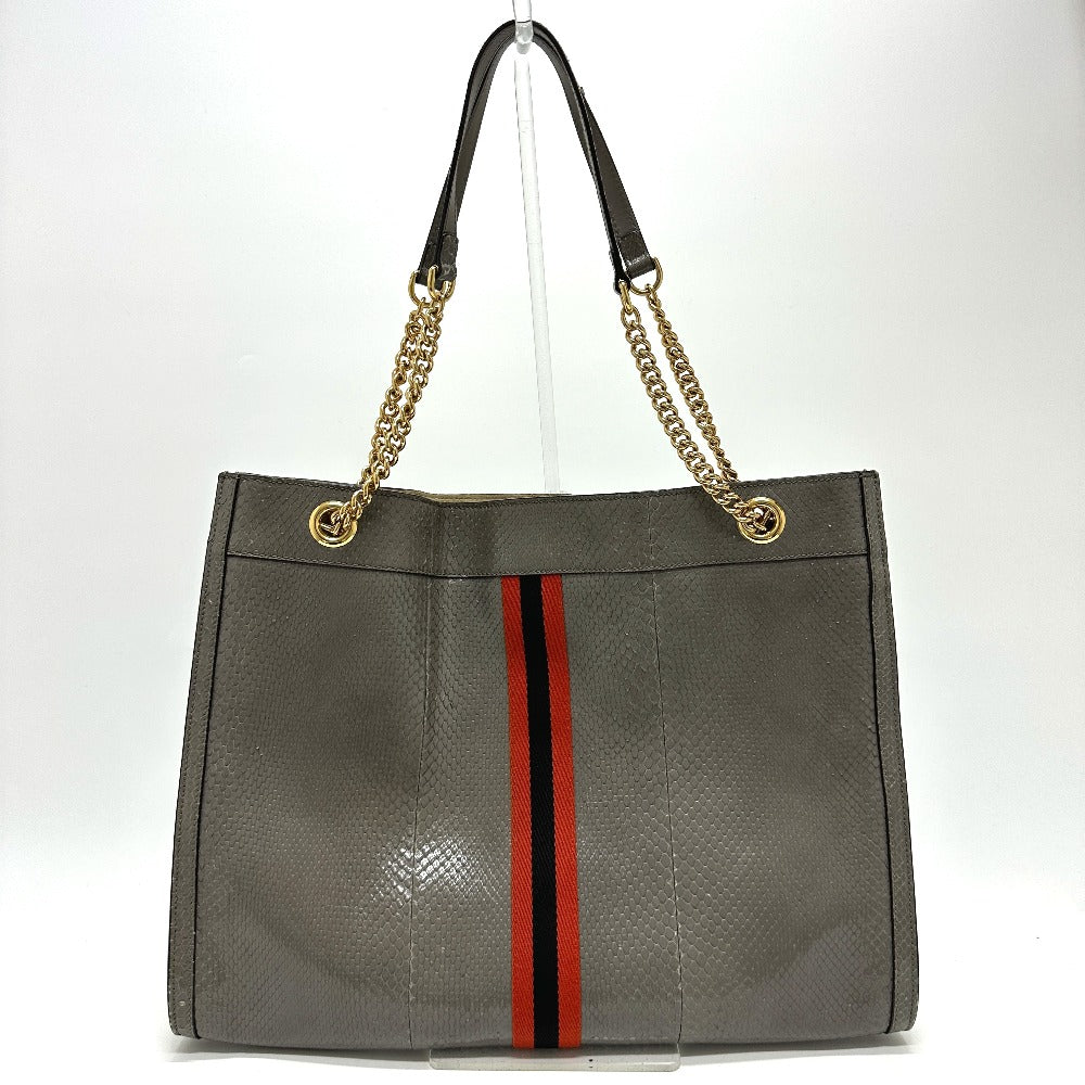 Gucci Sherry line raja tiger head Leather Gray Tote Bag