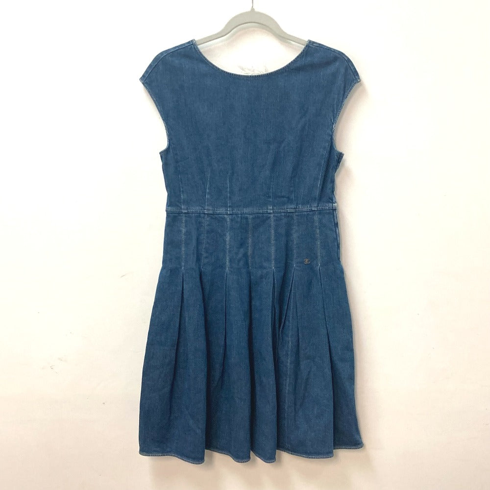 Chanel one piece Cotton Polyurethane Apparel Sleeveless Blue Handbag