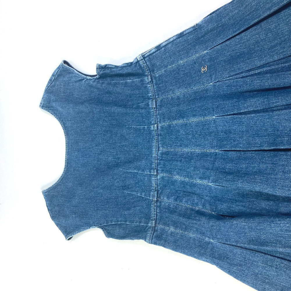 Chanel one piece Cotton Polyurethane Apparel Sleeveless Blue Handbag