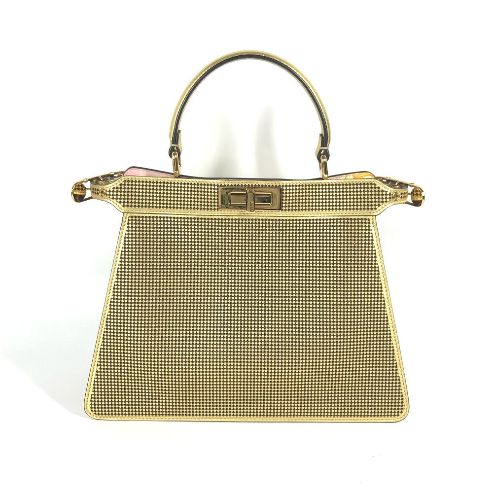 Fendi Handbag 8Bn321 Versace Versace Collaboration Fendace Peekaboo Iseeu Leather Gold Medium Travel Bag