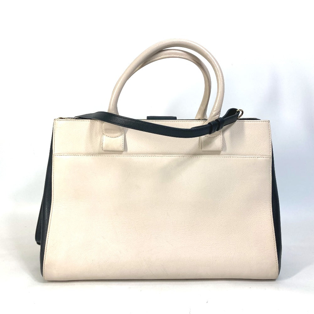 Chanel CC COCO Mark Bicolor Neo Executive Beige Leather Handbag