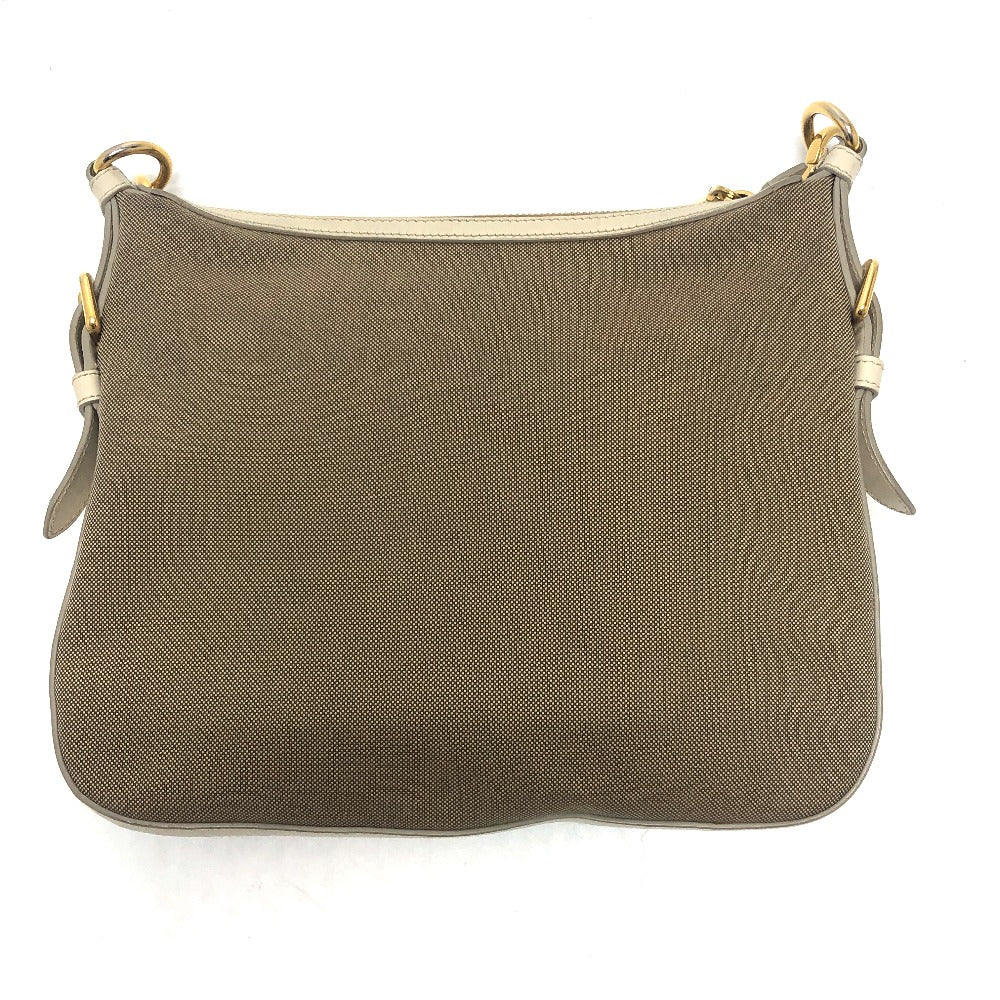 Shoulder Bag Logo Jacquard Women Leather Canvas