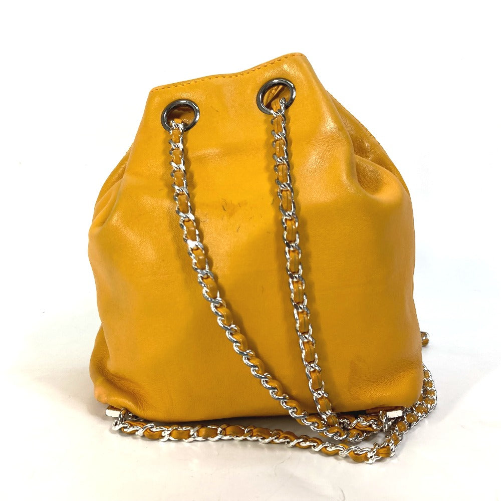 Chanel lambskin Yellow type CC COCO Mark Shoulder Bag