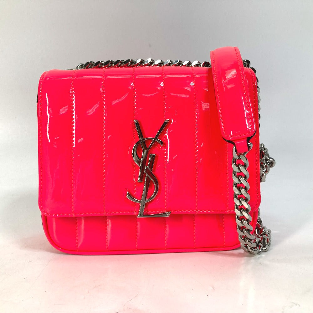 YSL Saint Laurent YSL Saint Paris Shoulder Bag Patent Type Leather Pink