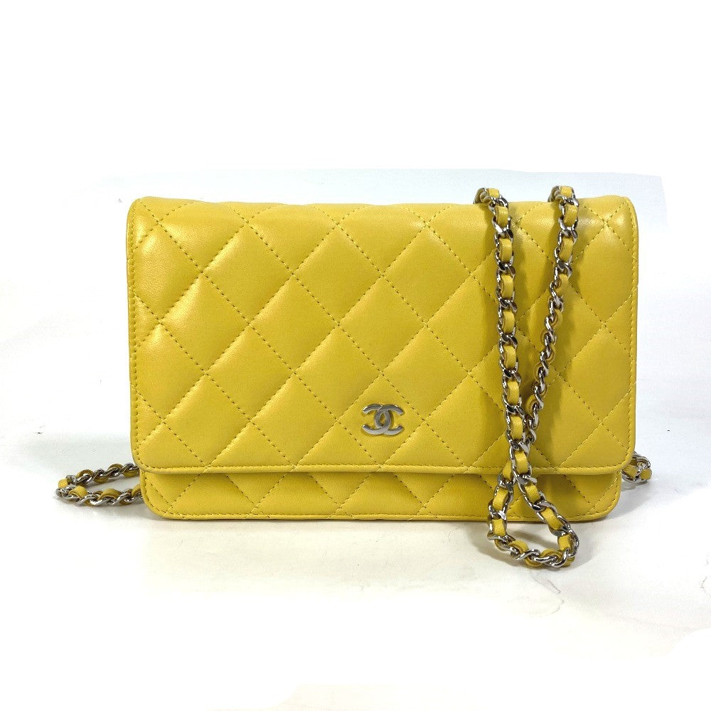 Chanel lambskin yellow CC COCO Mark Matrasse Shoulder Bag