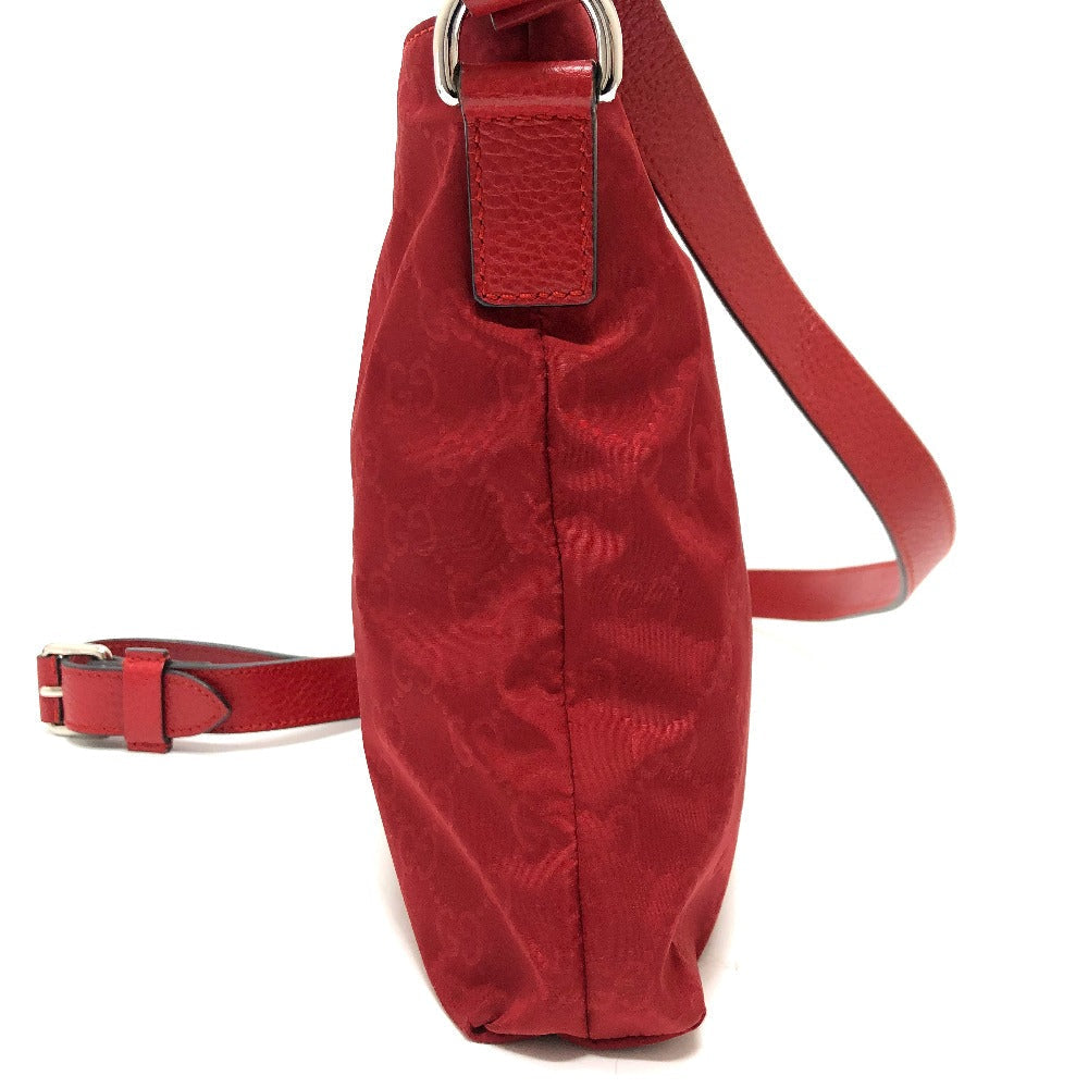 Gucci GG Leather Nylon Red Shoulder Bag