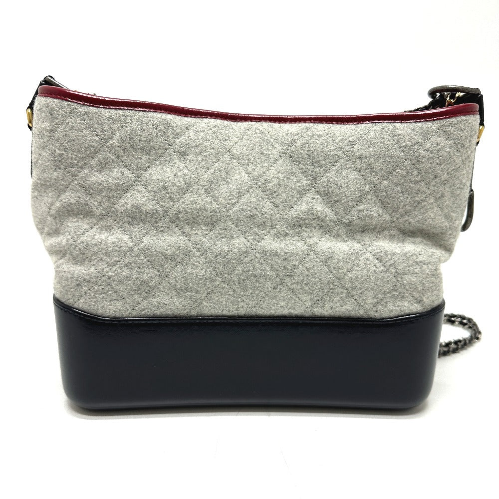 Chanel Calfskin Wool CC COCO Mark Gabriel Gray Shoulder Bag