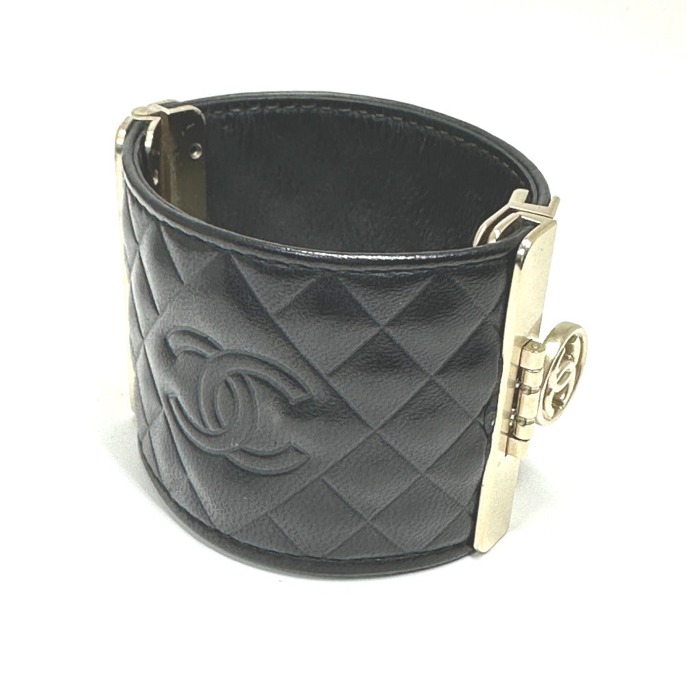 CHANEL Bangle leather black CC COCO Mark Matrasse M