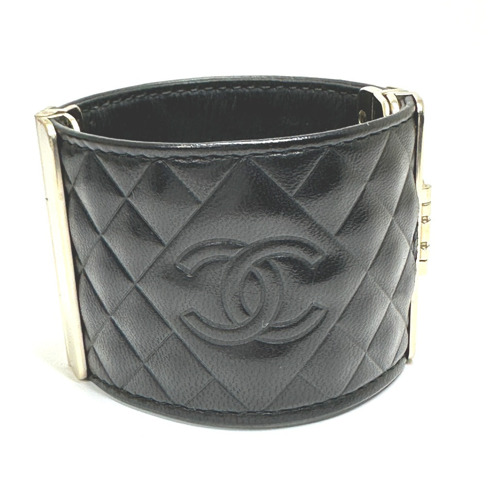 CHANEL Bangle leather black CC COCO Mark Matrasse M