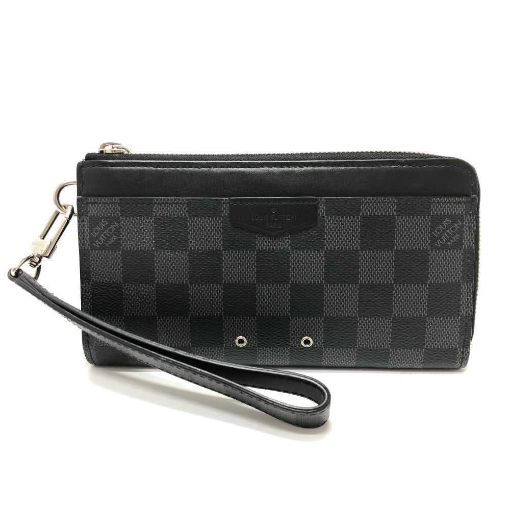 Louis Vuitton Long Purse N60379 Damier Grafitto Canvas Black Wallet Case