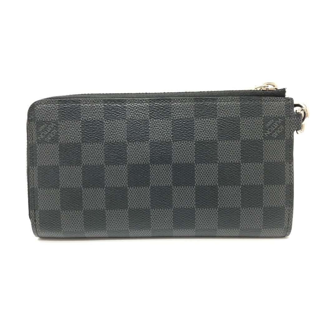 Louis Vuitton Long Purse N60379 Damier Grafitto Canvas Black Wallet Case