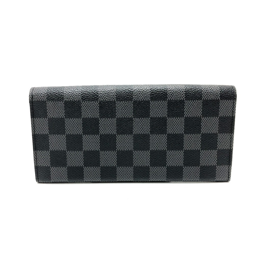 Louis Vuitton Long Purse N63084 Damier Grafitto Canvas Black Wallet Case