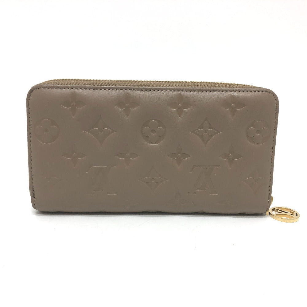 Louis Vuitton Long Purse M81511 emboss Zippy Monogram Leather Beige Wallet Case