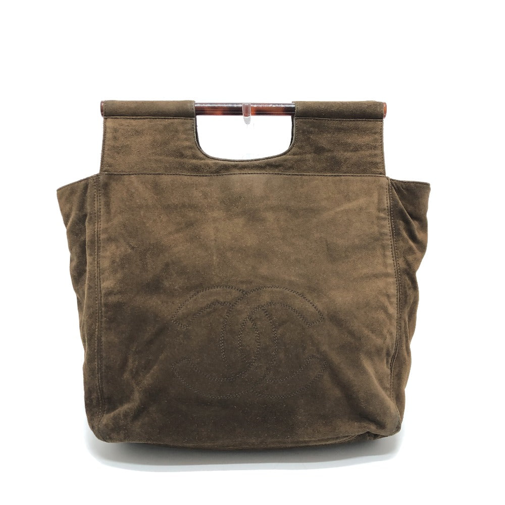 Chanel suede CC COCO Mark Brown Tote Bag
