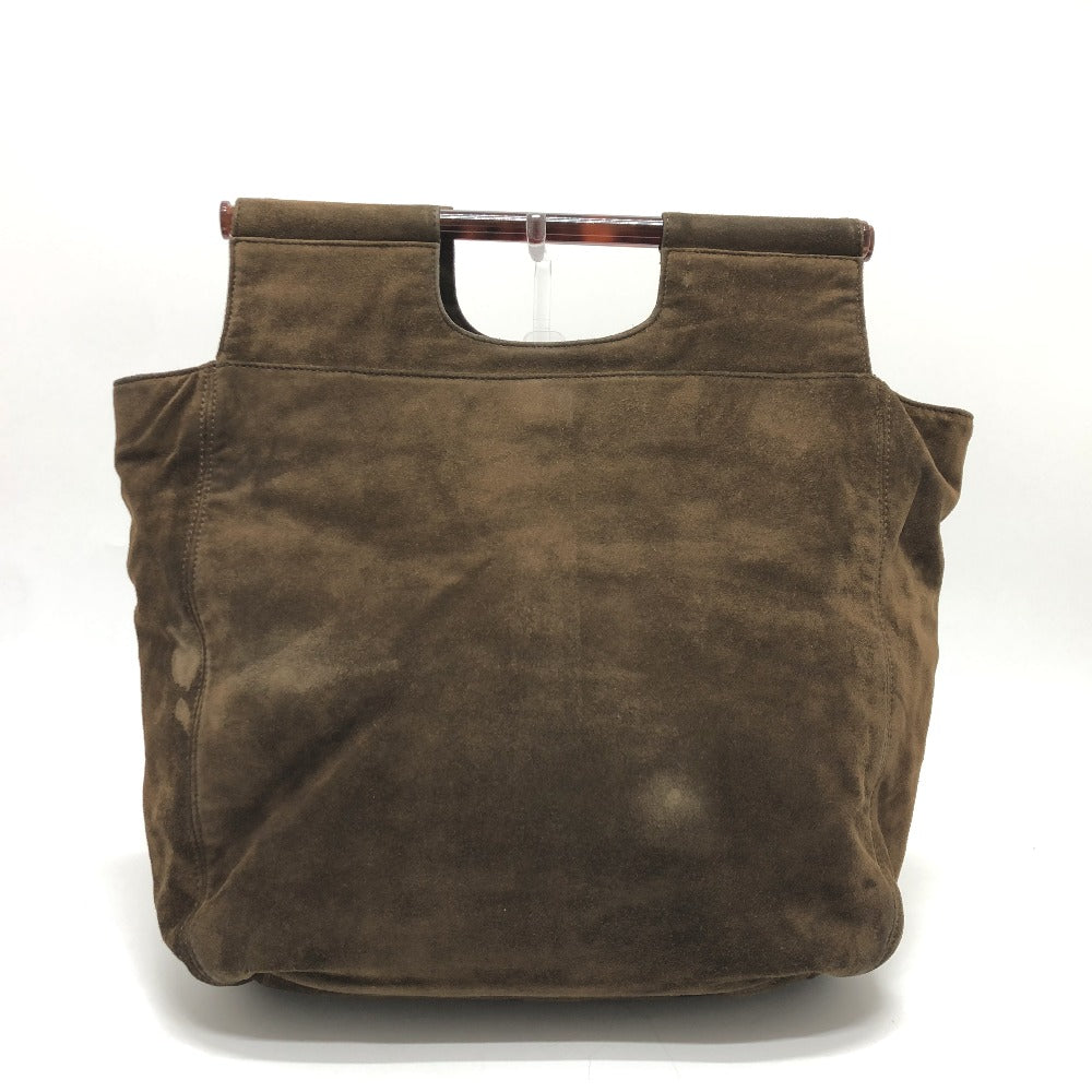 Chanel suede CC COCO Mark Brown Tote Bag