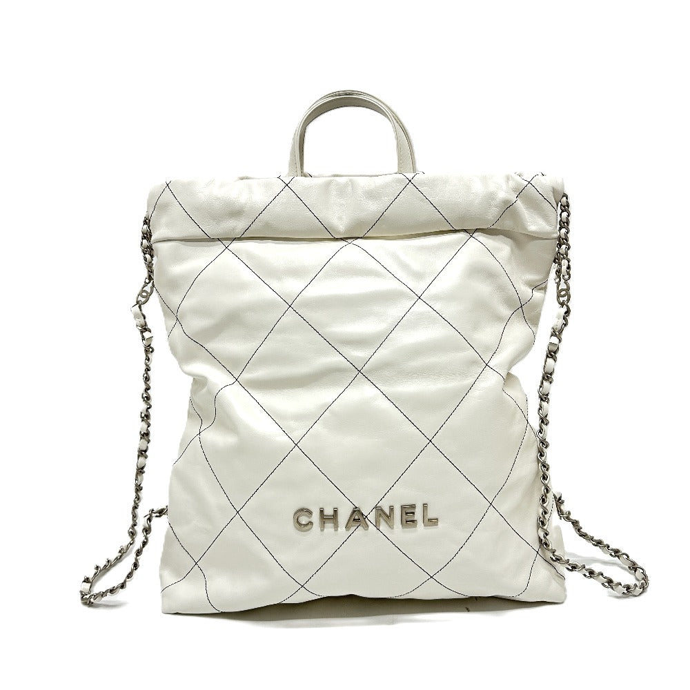 Chanel Backpack lambskin 2WAY CHANEL22 White Small