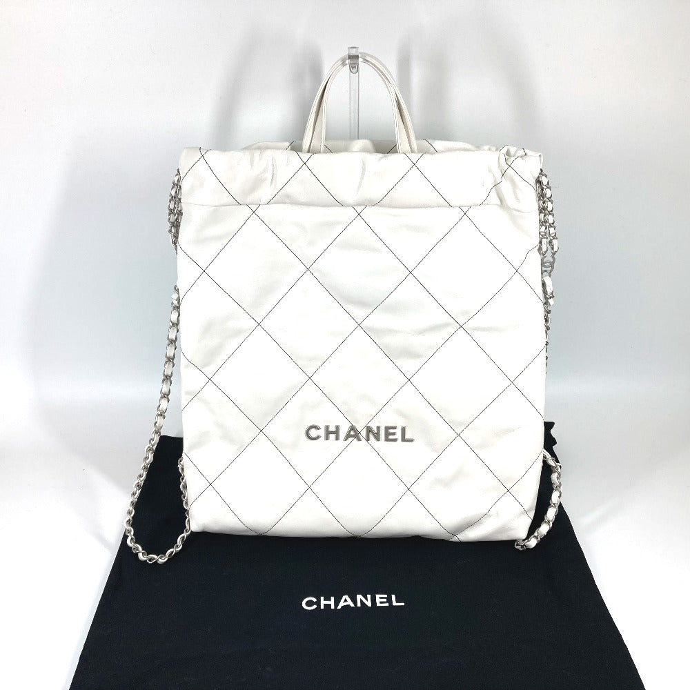 Chanel Backpack lambskin 2WAY CHANEL22 White Small