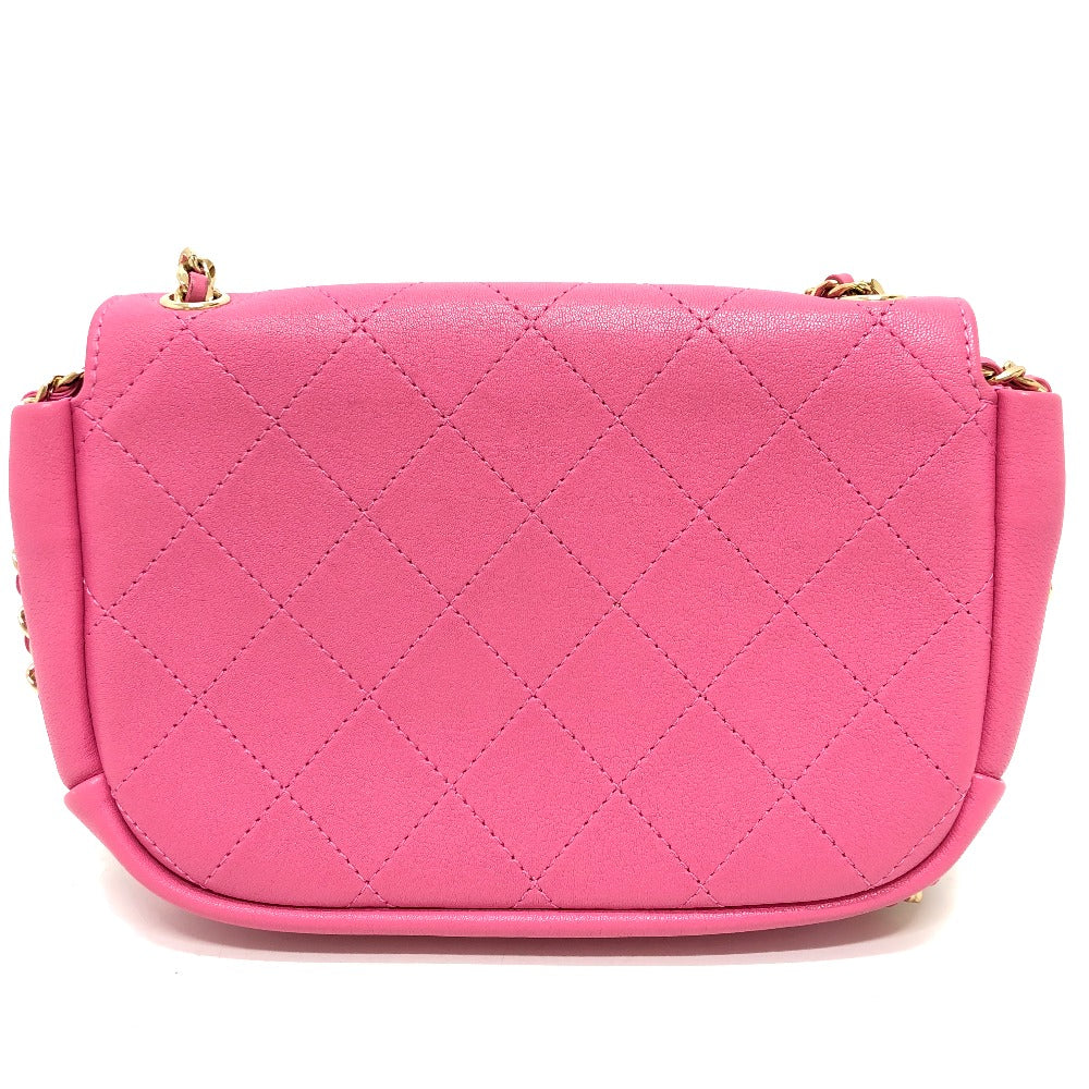 Chanel Calfskin CC COCO Mark Edge Pink Shoulder Bag