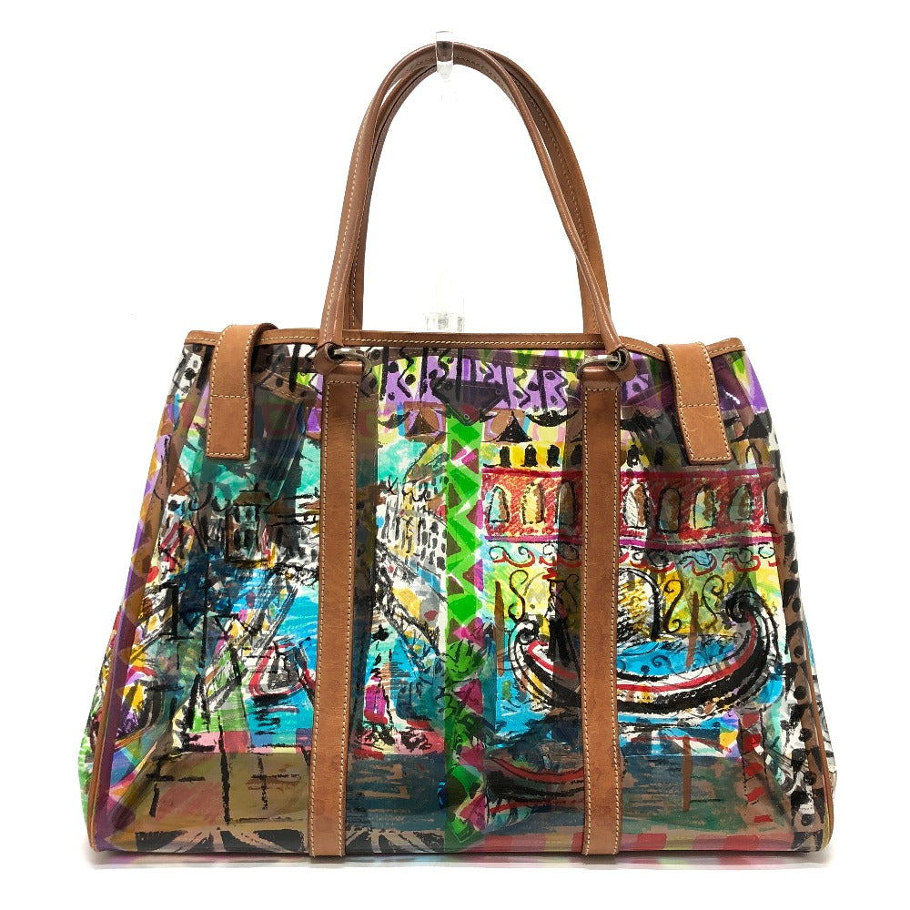 Tote Bag Plastics Multicolor Venetian Print Women Leather