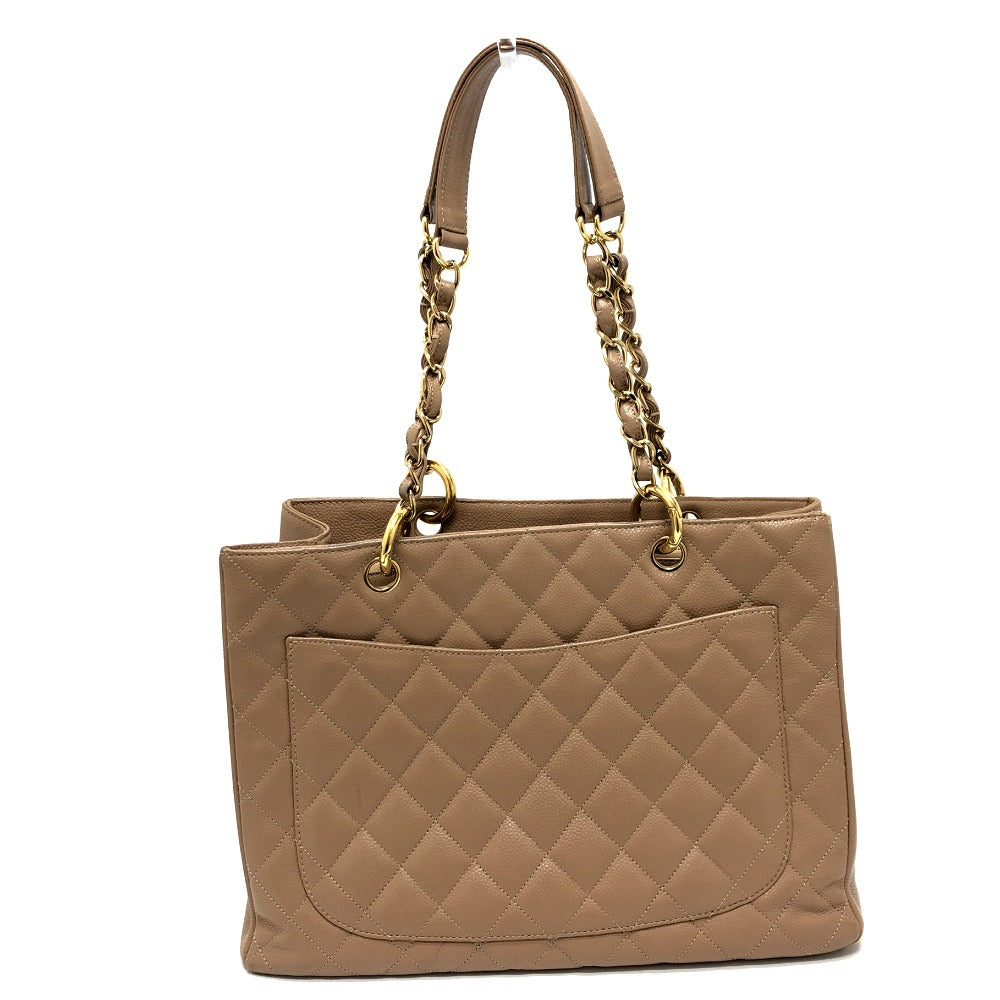 Chanel Caviar skin Decacoco CC COCO Mark Beige Shoulder Bag
