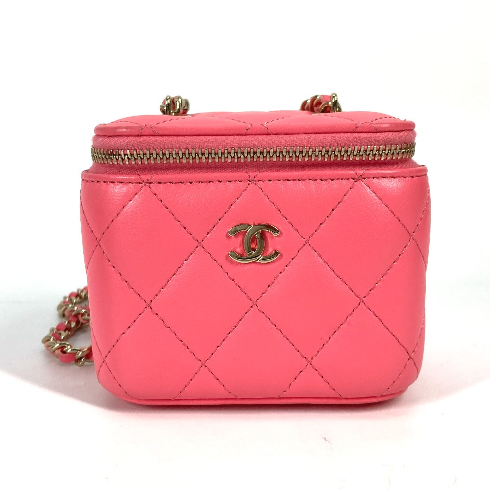 Chanel lambskin Timeless classic line vanity Pink Small Shoulder Bag